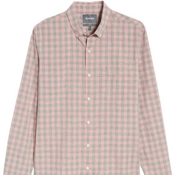 Bonobos Summerweight Slim Fit Gingham Shirt in Pine Gingham Size XL ‎ NWT - Picture 1 of 5